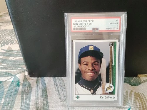1989 upper deck ken griffey jr psa 8 nm-mt #1 hofer