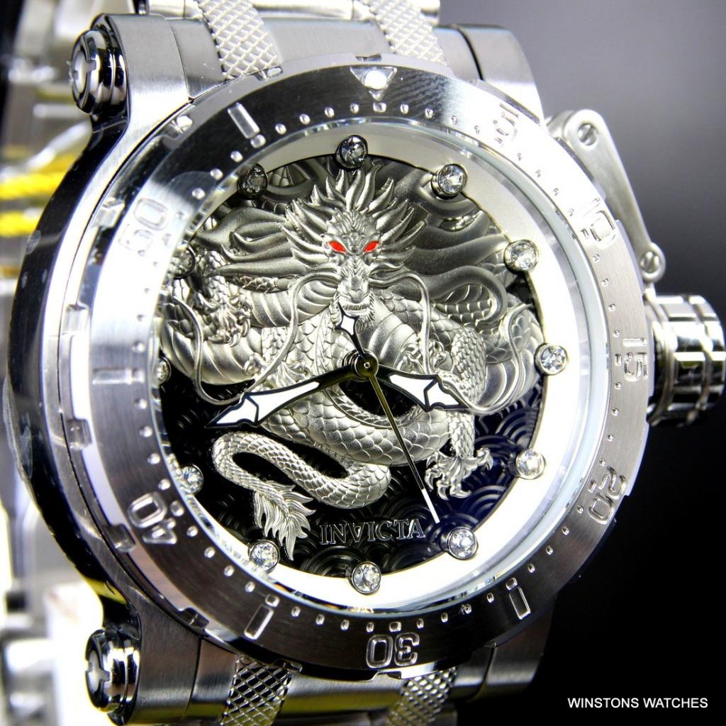 Invicta Coalition Forces Dragon Silver Tone Steel 52mm Automatic