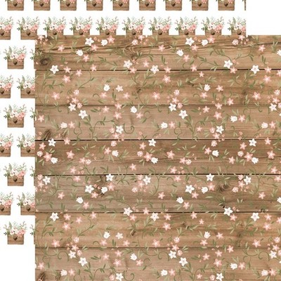 2 Sheets of Echo Park Paper OUR WEDDING 12x12 Cardstock - Forever Floral