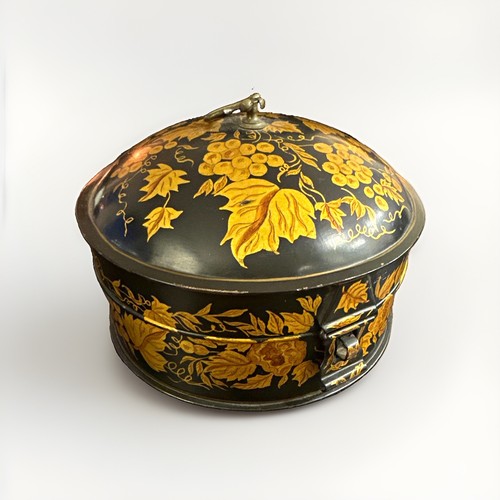 Rare Antique Tole Metal Spice Box