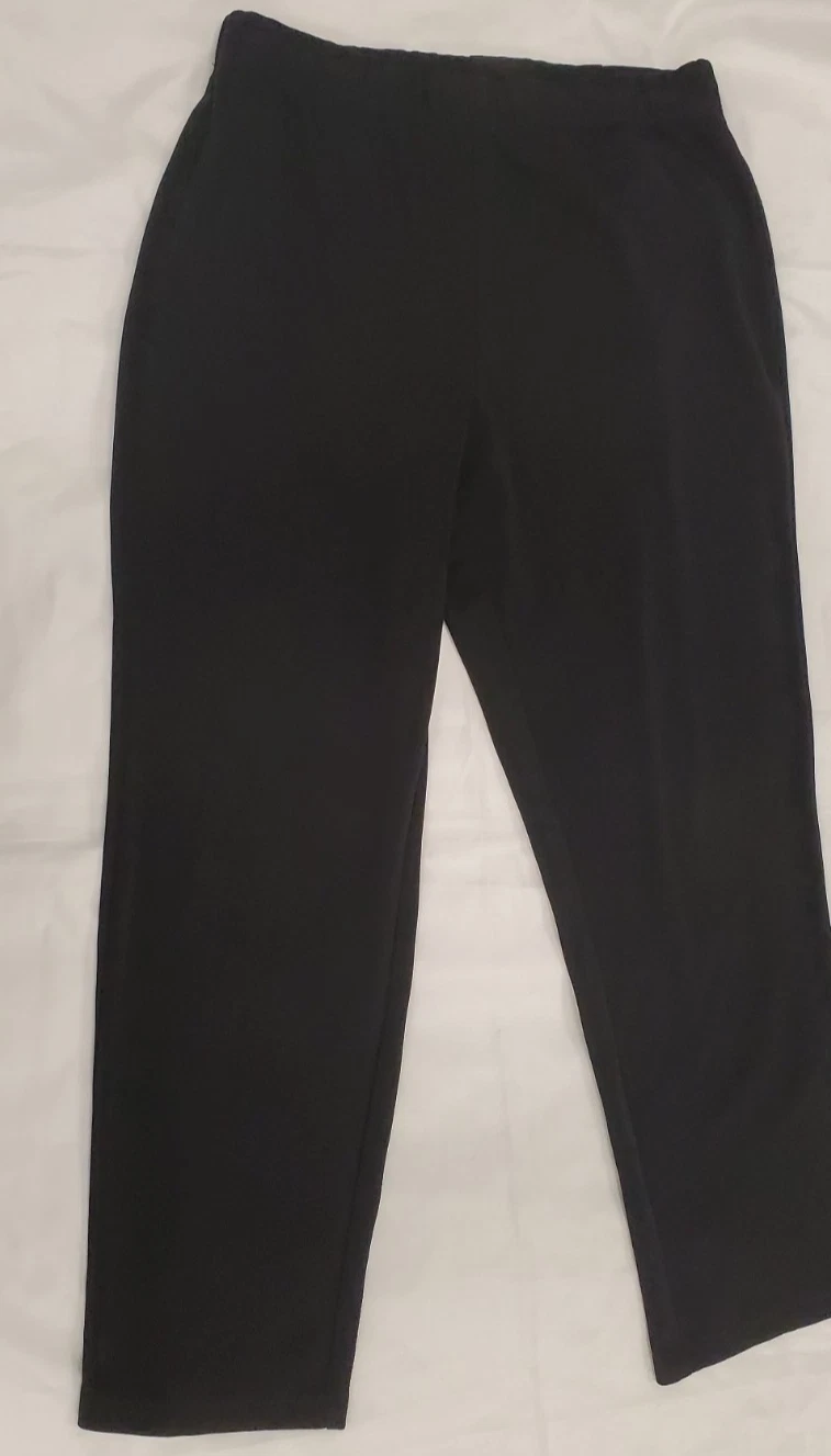 Susan Graver Women's sz Petite MP Stretch Slim Black Pants dressy