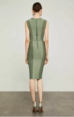 BCBGMAXAZRIA NWOT Retail $378 Earth Green Lace-Up Bodycon Dress Size S |  eBay