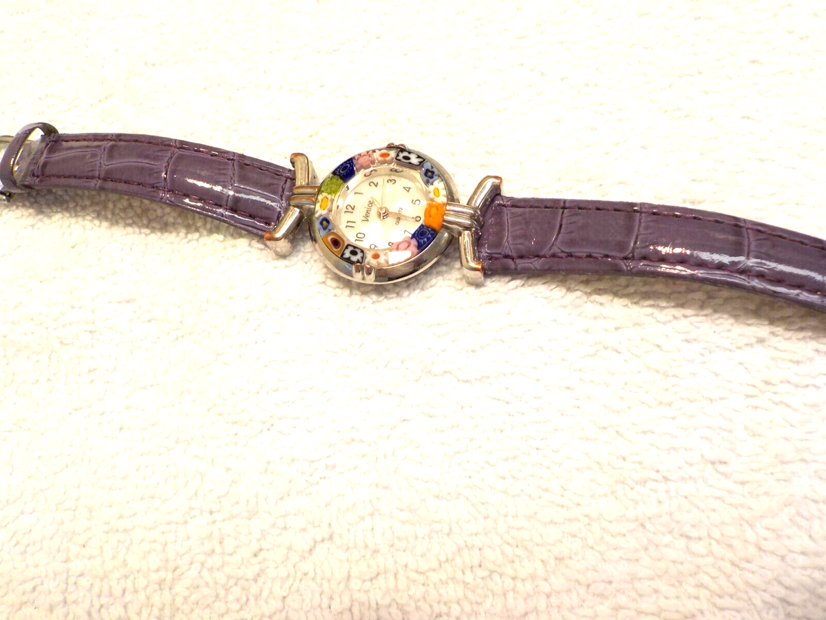 vintage Venice Murano Glass Purple ladies watch | eBay display picture 3
