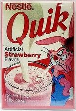 Strawberry Quik MAGNET 2"x3" Refrigerator Locker Advertisement Drink Vintage 2