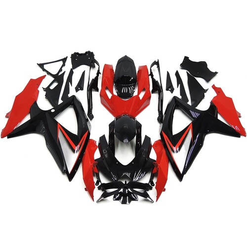 For 2008 2009 2010 Suzuki GSXR600 GSXR750 Black Red Fairings ABS Plastic Bodykit - Picture 2 of 8