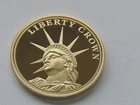 2010 American Mint Statue of Liberty Crown Commemorative 24k Gold Layered Coin