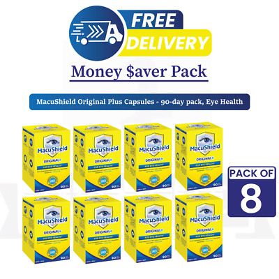 MacuShield Original Plus 90 Count Vision Support & Vitamin B2 Bundle - PACK OF 8