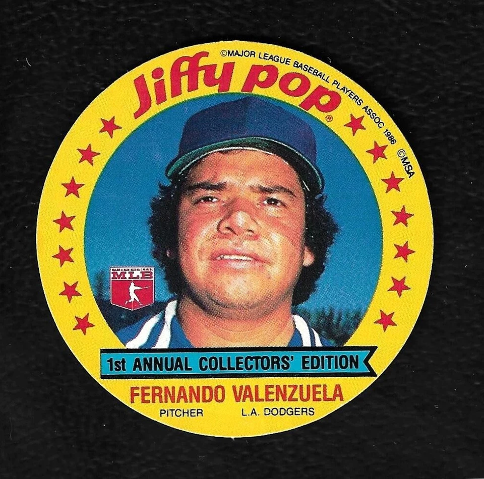 1986 MSA Jiffy Pop Discs Fernando Valenzuela L. A. Dodgers - Image 3 of 3