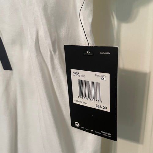 Men's Nike White Futbol Soccer Cotton T-Shirt XXL NWT - Picture 3 of 5