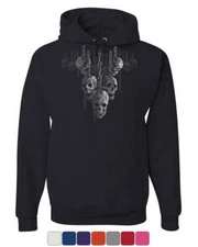 Skulls Hanging on Chains Hoodie Death Creepy Scary Hell Devil Sweatshirt