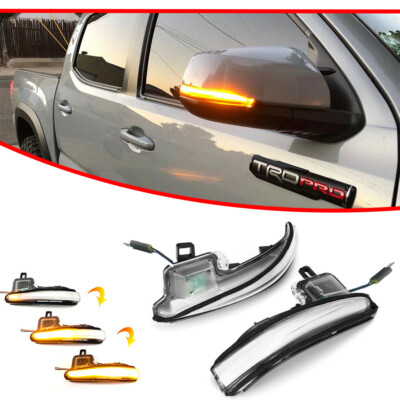 2x Sequential LED Side Mirror Turn Signal Lights Clear For Toyota Rav4 2019-2023