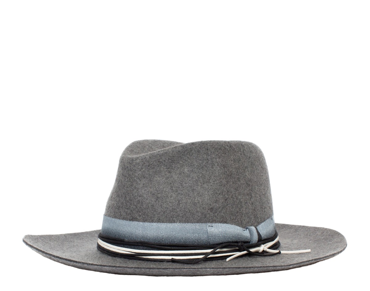 Goorin Bros Langum Wool Felt Wide Brim Fedora Hat Grey 100-0050-GRY
