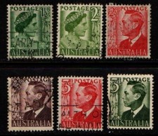Australia 1950 1952 King George VI selection to 3d SG234-237d,  Used 