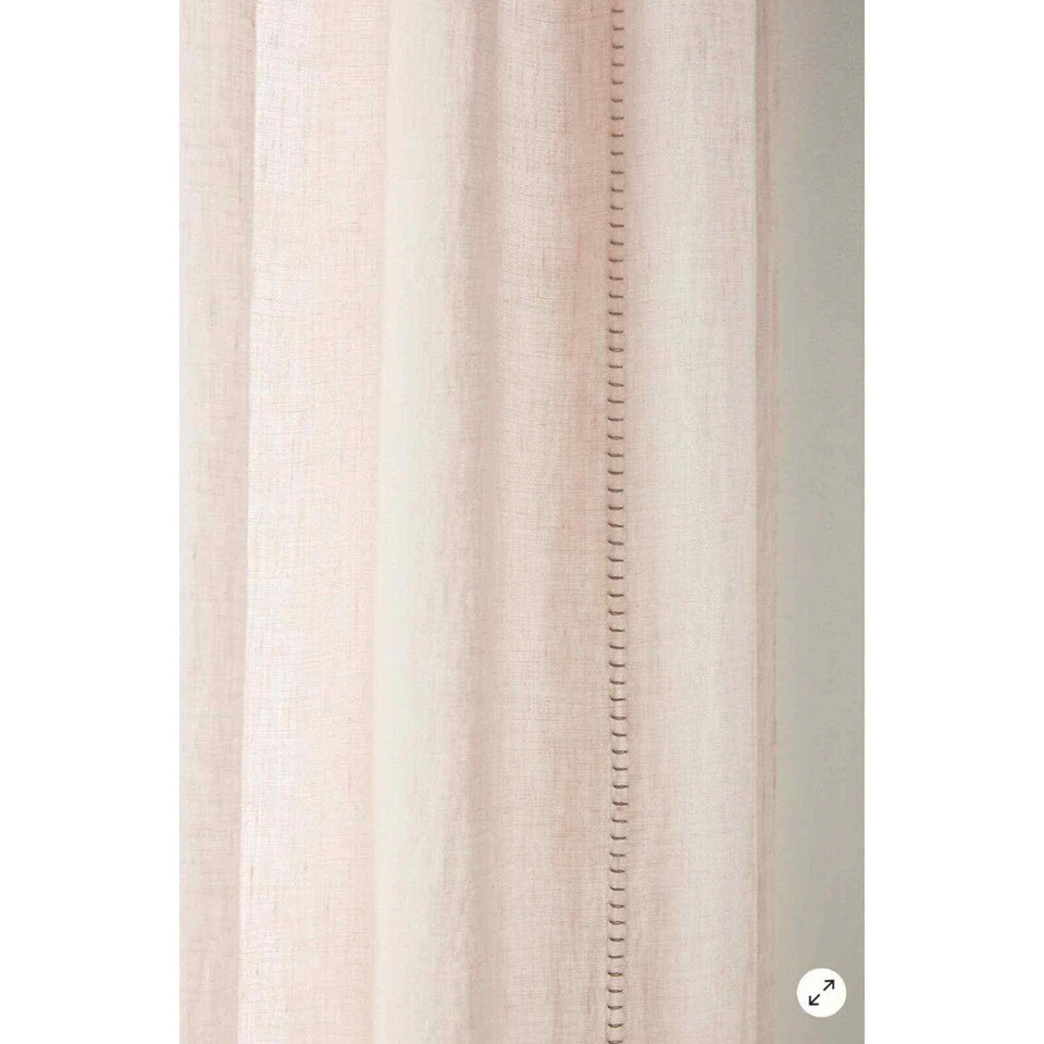 Rubor cortina lino cosido Anthropologie 50 x 84 panel individual Foto 2 de 4