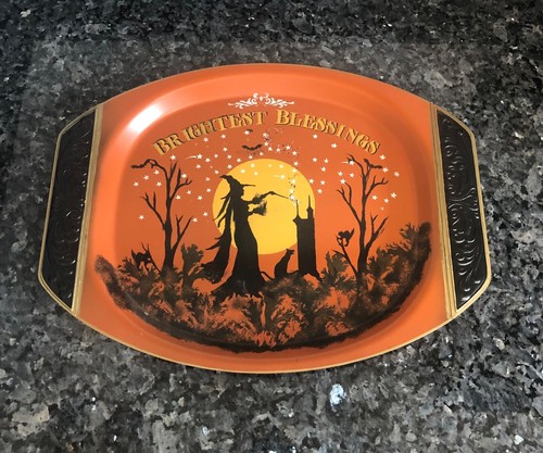 Vintage Halloween Witches Large Silver Plate Platter by Peggy *G Pagan Wiccan - Picture 6 of 6