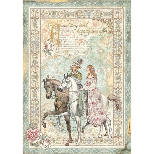 Stamperia A4 RICE PAPER - SLEEPING BEAUTY - PRINCE ON HORSE, Decoupage - 第 1/1 張圖片