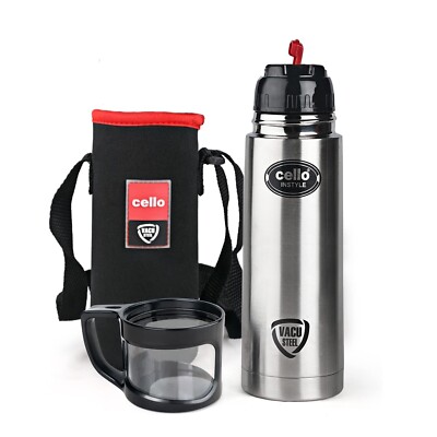 Cello Instyle Vacuum Insulated Flask with Dual Cup Cap and