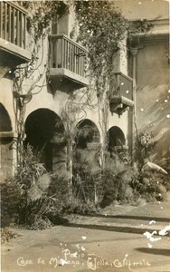 rppc jolla manana postcard casa patio california