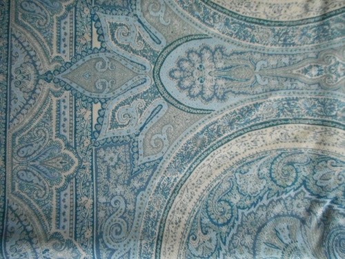 SCHUMACHER "PASHA PAISLEY" 170x120cm wool curtain fabric remnant NEW SKY BLUE - 第 4/6 張圖片