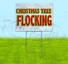 CHRISTMAS TREE FLOCKING 18x24 Yard Sign Corrugated Plastic Bandit Lawn USA