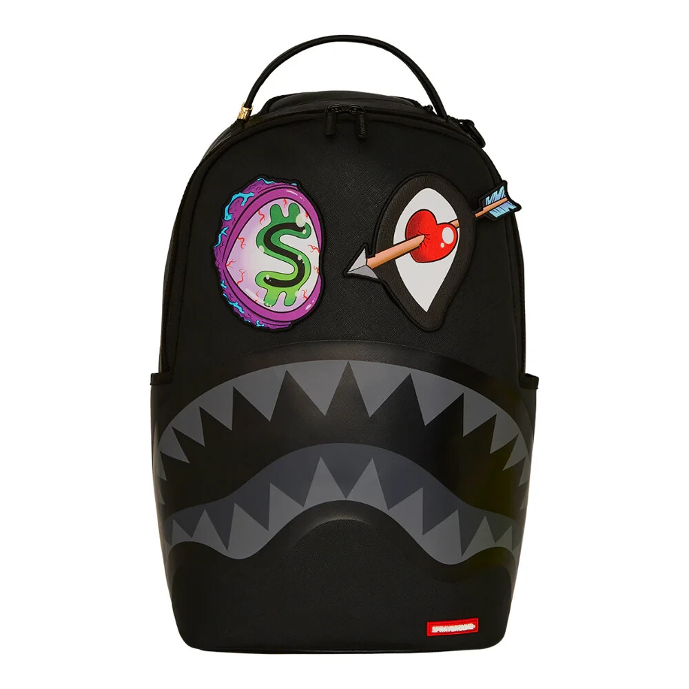 Sprayground Removable Eyes Patches DLXSV Backpack🔥New Black