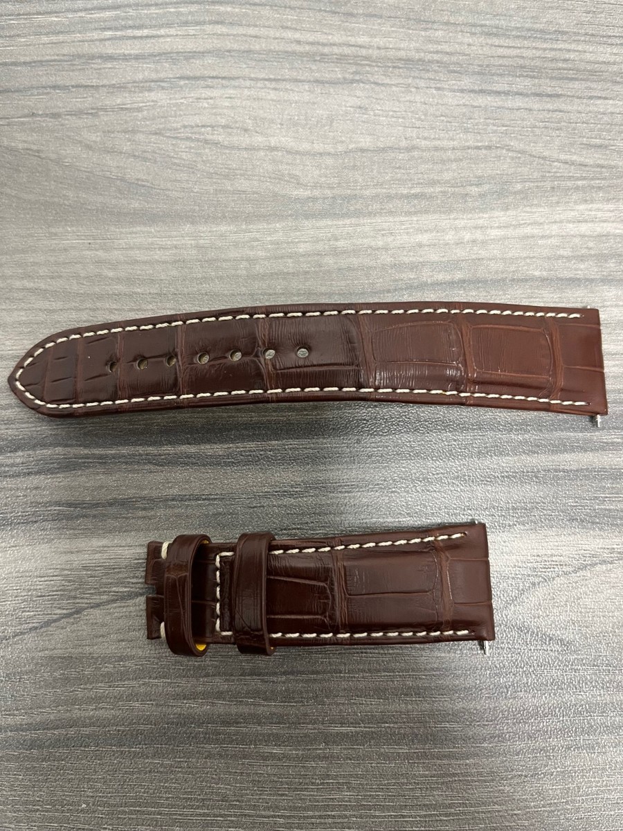 New Original Breitling Navitimer 22mm Brown Croco Leather Strap