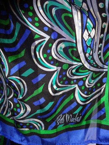Womens Bob Mackie Wearable Art Blue Velvet Embroidered Jacket S & Matching Scarf - Afbeelding 10 van 10