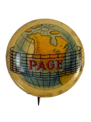 Vintage 1896 Page Fence Giants Pre Negro League Baseball Adrian MI Pinback - Picture 2 of 4