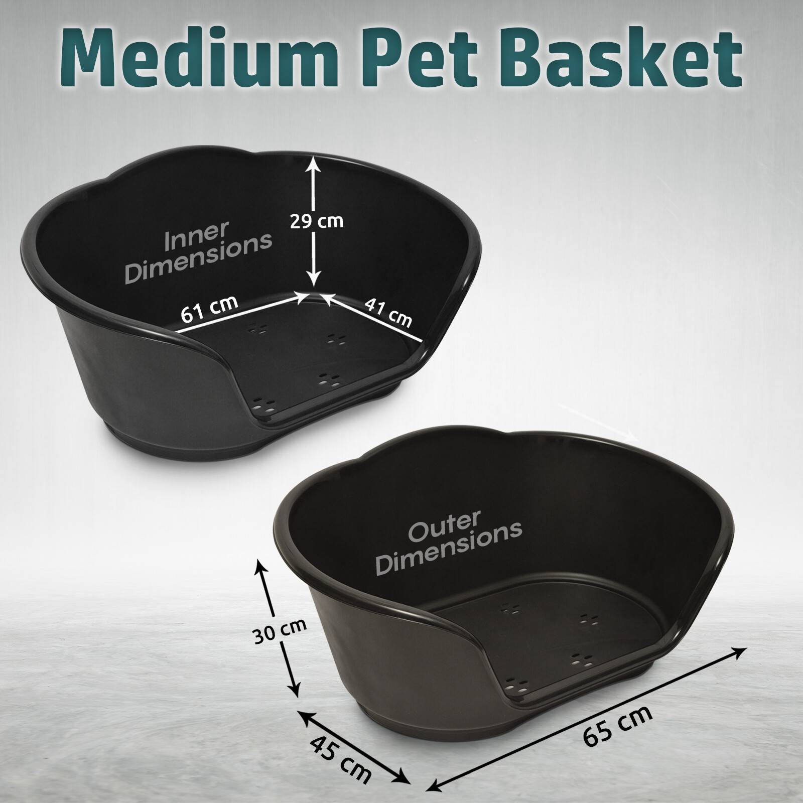 Pet Bed Plastic Baskets Small Medium Large Strong Anti Slip Durable Dog