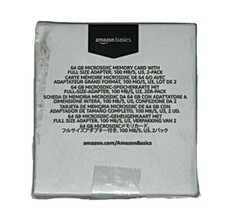 Amazon Basics Microsdxc 64GB Memory Card with Full Size Adapter 2 Pack