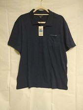 Calvin Klein Jeans Men's Blue Peacoat Cotton Short Sleeve Polo Shirt Size XL