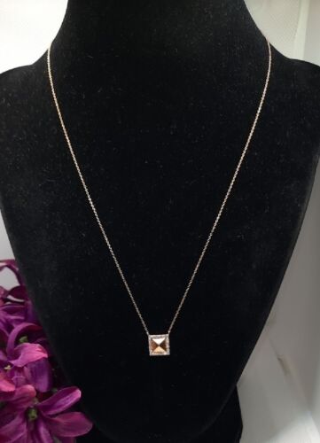 14kt Rose Gold Dainty Diamond Necklace 18"