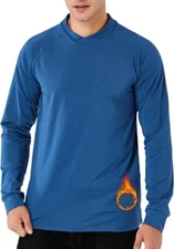 NWT XXL MEN'S LE VONFORT Mens Long Sleeve T Shirts Slim Fit Thermal FLEECE LINED