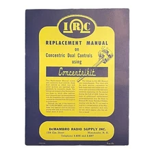 1949 IRC Replacement Manual Concentric Dual Controls International Resistance Co