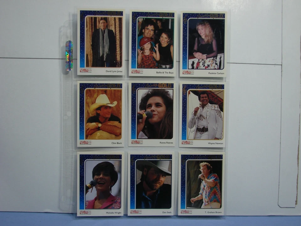 27 Trading Cards 1991 CMA Country Gold Series 1 UV-Coated Gold Leaf Inserts RARE — 第 2/4 张图片