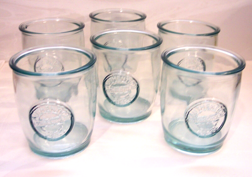 100% AUTHENTIC RECYCLED GLASS Green Tint 12oz Glasses Set of 4 - Picture 7 of 7