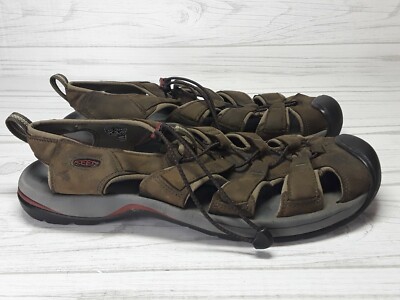 KEEN 1248 KREEK BROWN NUBUCK LEATHER GLADITOR HIKING SANDALS  display picture 1