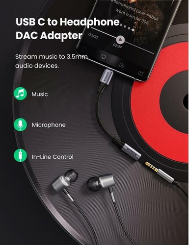 UGREEN 2 in 1 USB Type C to 3.5mm + Charge Audio AUX 3.5mm Jack Adapter for S25 - Picture 9 of 21