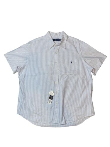 Neu mit Etikett Ralph Lauren Kurzarm Button Down Hemd Herren Größe XXL gestreift