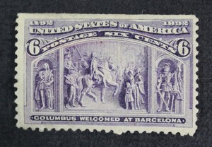 CKStamps-US-Stamps-Collection-Scott-235-6c-Columbian-Unused-H-Appear-Regum-Thin