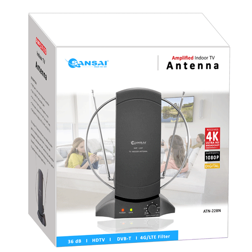 Sansai USB Powered UHF VHF FM HDTV Indoor TV Antenna with Built-In Amplifier - Bild 2 von 2