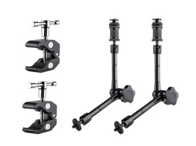 2X Magic Arm Gelenkarm 11'' Zoll + Super Klemme für Kamera Monitor LED Licht