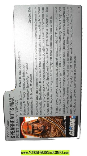 ****** ORANGE bobcat variant ***** GI JOE vintage 1988 SPEARHEAD & MAX Complete - Picture 2 of 7