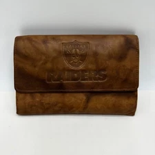 Rico Tag Express Cowhide Leather Oakland Las Vegas Raiders Checkbook Wallet