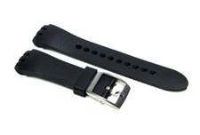 Cinturino per orologio silicone compatibile swatch scuba profondimetro nero 20mm