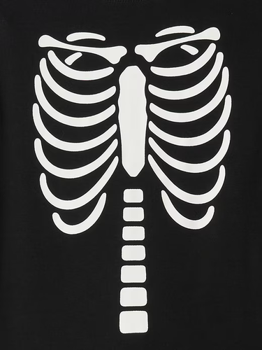 BNWT NEW GAP Kids Organic Cotton PJ Set Top + Pants Black Skeleton Size Slim 14! - Picture 3 of 3