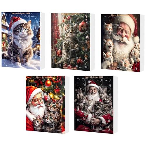 Cute Christmas Advent Calendar Christmas Tree Cat Pendant Cat Ornament Calendar  - Bild 3 von 27