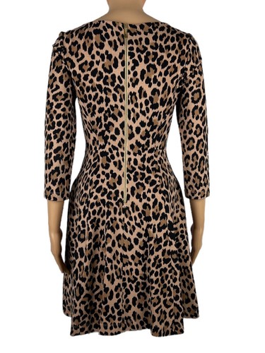 Abito donna Kate Spade 0 leopardato ponte fit svasato mini tasche manica 3/4 usato in ottime condizioni - Foto 4 di 9