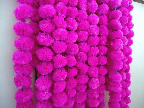 pack of 20 PC 5ft Indian Wedding Articial Palastic Marigold Garland Decorate - Picture 4 of 7