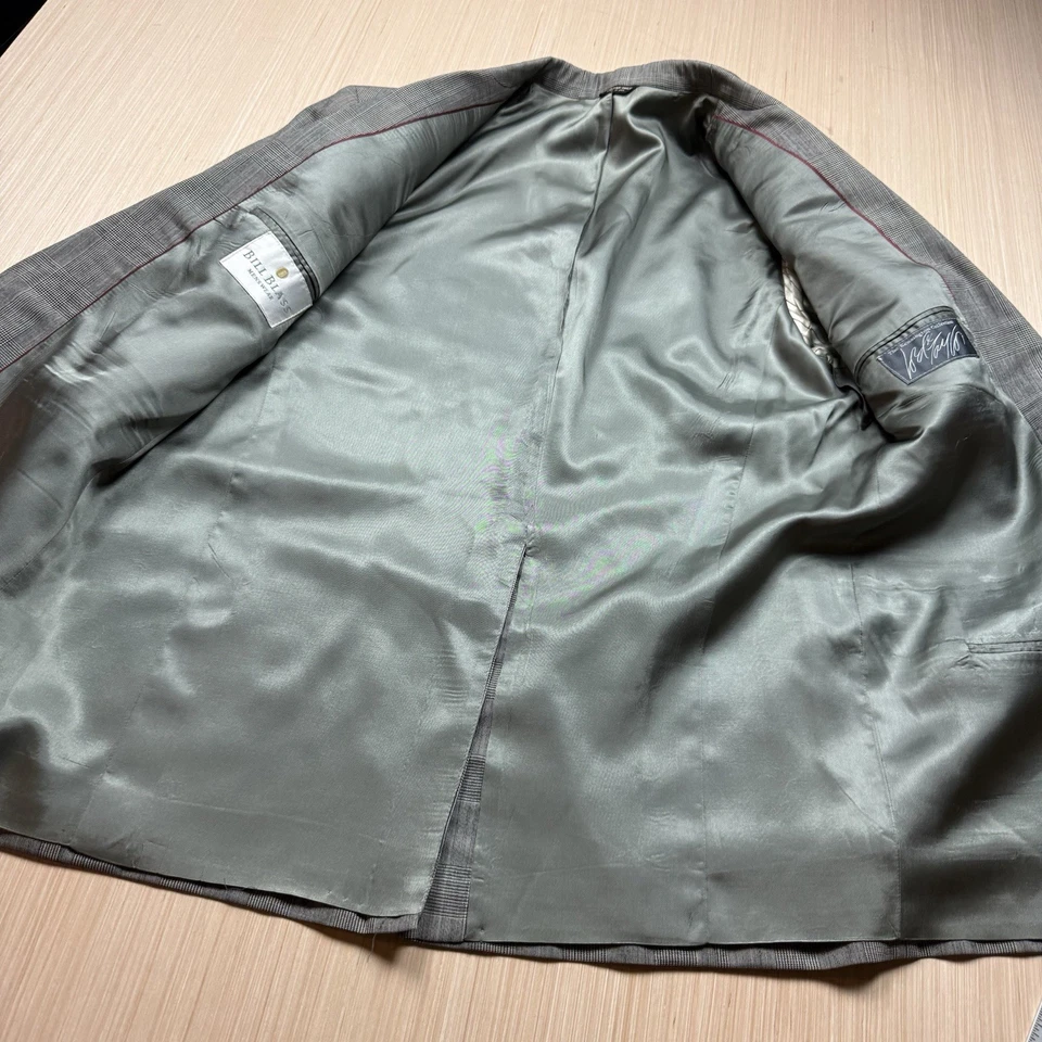 Lord & Taylor Bill Blass Black White Prince Of Wales Suit Jacket 46 Pants 42x31 - Image 3 of 4